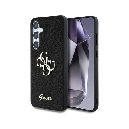 Original Case GUESS Fixed Glitter Big 4G Metal Logo for Samsung Galaxy S25 black