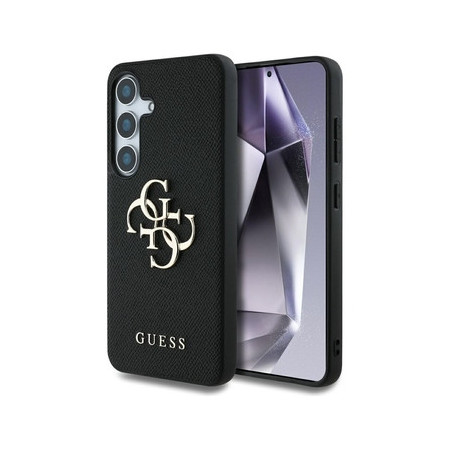 Original Case GUESS Grained Big 4G Logo Small Classic Logo do Samsung Galaxy S25 black