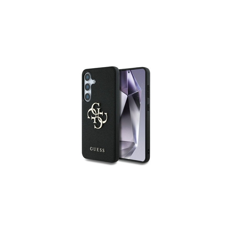 Original Case GUESS Grained Big 4G Logo Small Classic Logo do Samsung Galaxy S25 black