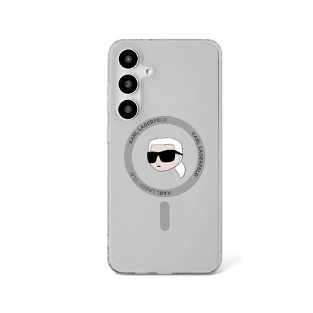 Original Pouch KARL LAGERFELD Button Karl Head Printed Logo Magsafe for Samsung Galaxy S25 black
