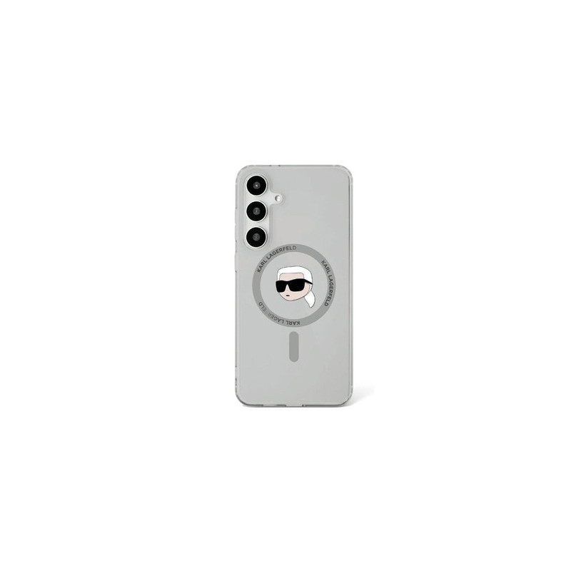 Original Pouch KARL LAGERFELD Button Karl Head Printed Logo Magsafe for Samsung Galaxy S25 black