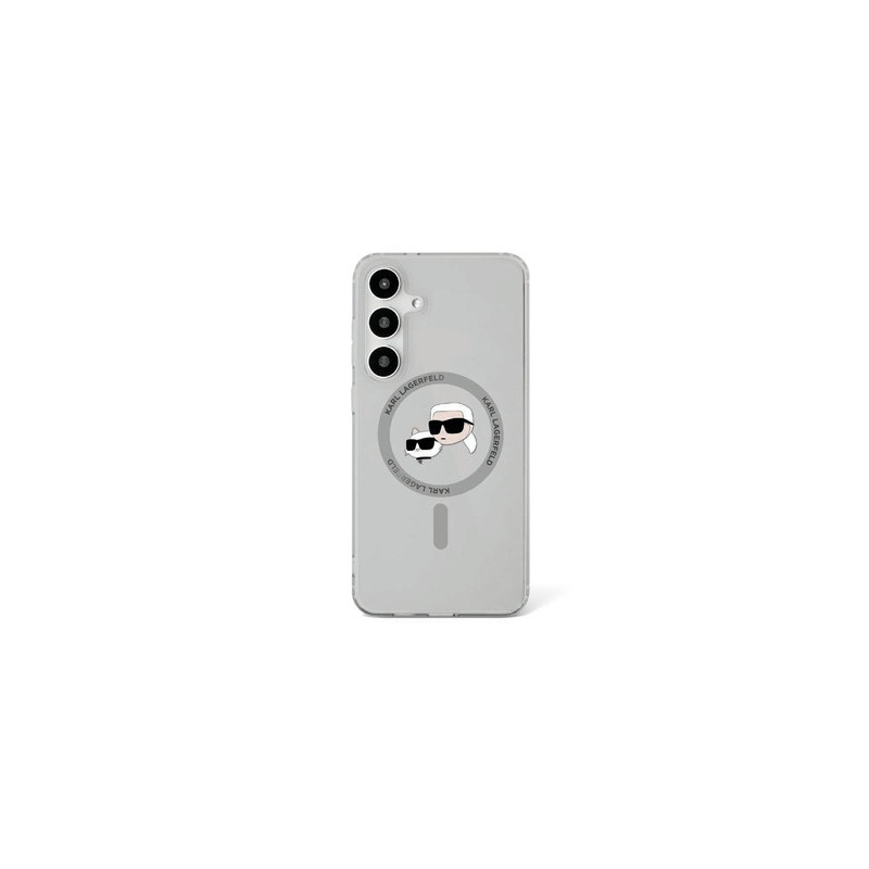 Original Pouch KARL LAGERFELD Button Karl&amp;Choupette Heads Printed Logo Magsafe for Samsung Galaxy S25 black