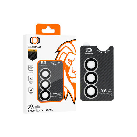 Tempered glass Tel Protect Titanium Lens 99% AR Aramid Series on camera for Samsung Galaxy S25 Plus (lens 3 pcs)