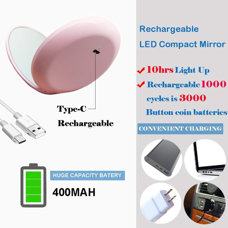 LED Zrkadlo Compact Nabíjacie