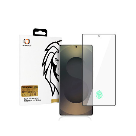 Tempered glass Tel Protect 10X Privacy Titanium for Samsung Galaxy S25 Ultra (with fingerprint unlock)
