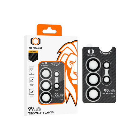 Tempered glass Tel Protect Titanium Lens 99% AR Aramid Series on camera for Samsung Galaxy S25 Ultra (lens 5 pcs)