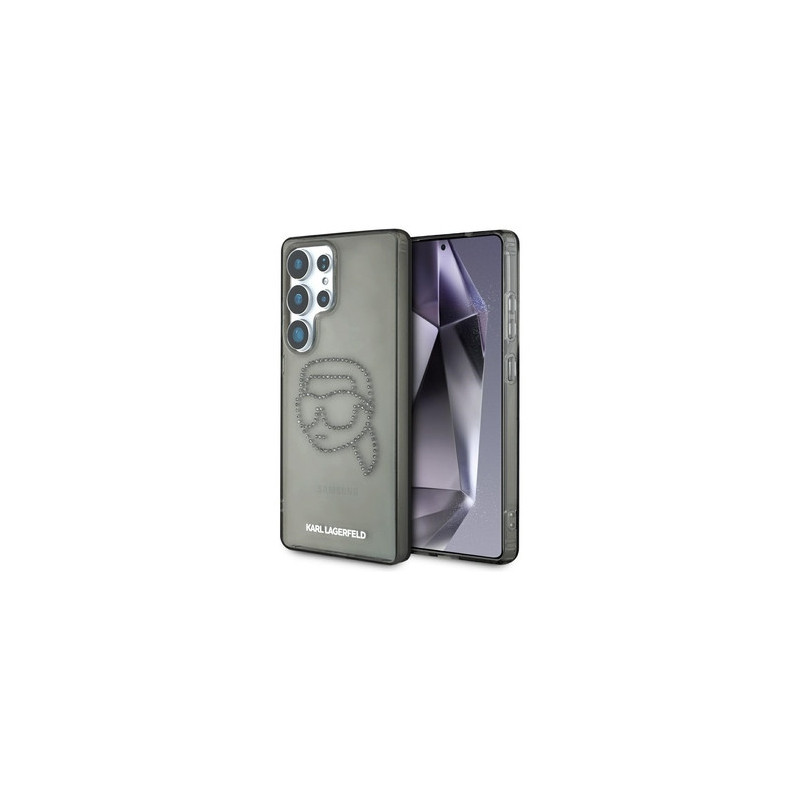 Original Pouch KARL LAGERFELD Rhinestones Karl Head Logo for Samsung Galaxy S25 Ultra black