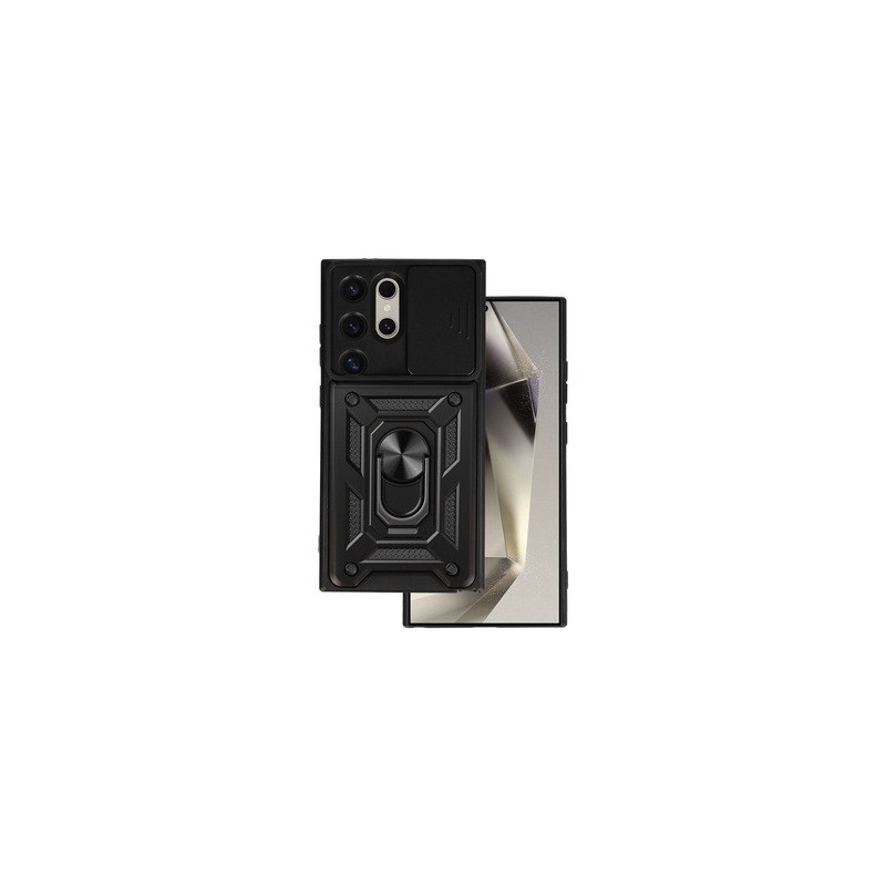 Slide Camera Armor Case for Samsung Galaxy S24 Ultra Black