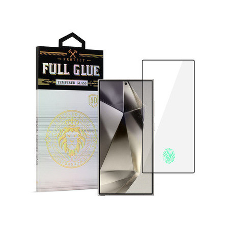 Tempered Glass HARD Full Glue 5D for SAMSUNG GALAXY S24 ULTRA BLACK (with fingerprint unlock)