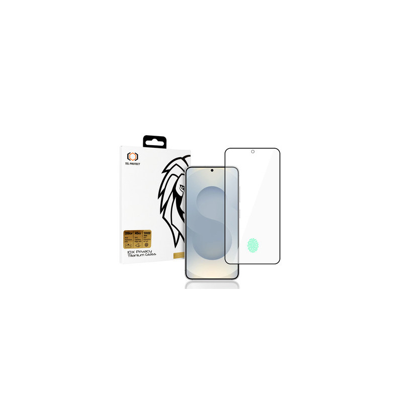 Tempered glass Tel Protect 10X Privacy Titanium for Samsung Galaxy S25 Plus/S24 Plus (with fingerprint unlock)