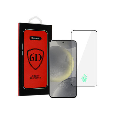 Tel Protect Full Glue 6D Tempered Glass for SAMSUNG GALAXY S24 BLACK (with fingerprint unlock)