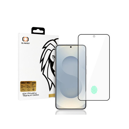 Tempered glass Tel Protect 10X Privacy Titanium for Samsung Galaxy S25/S24 (with fingerprint unlock)