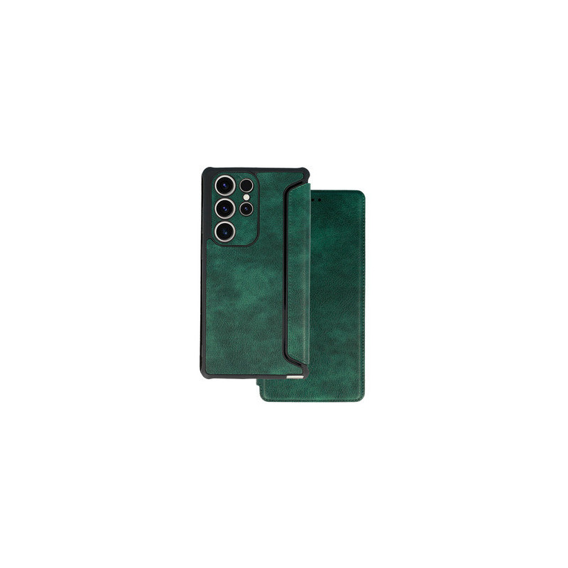 Razor Leather Book Case for Samsung Galaxy S23 Plus dark green