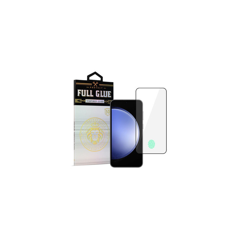 Tempered Glass HARD Full Glue 5D for SAMSUNG GALAXY S23 BLACK (with fingerprint unlock)
