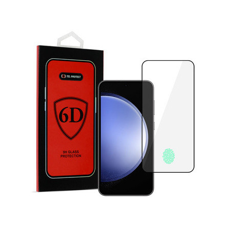 Tel Protect Full Glue 6D Tempered Glass for SAMSUNG GALAXY S22/S23 BLACK (with fingerprint unlock)