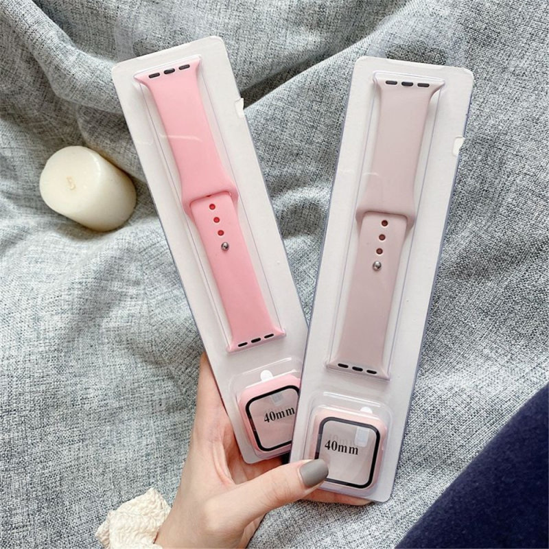 apple watch náramok + ochranné sklo 42mm čierny
