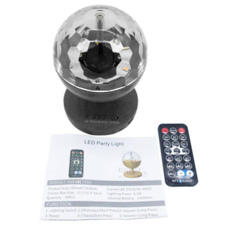 Diskoguľa s bluetooth reproduktorom