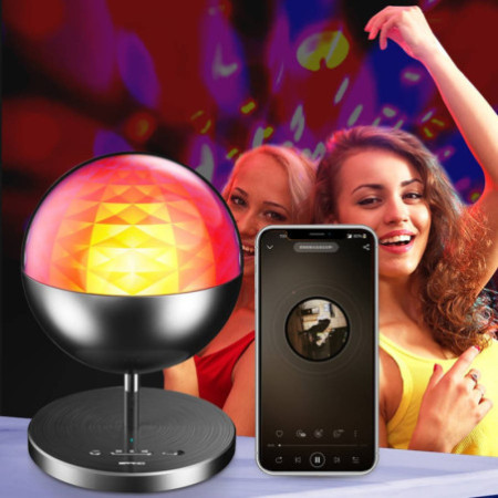 Diskoguľa s bluetooth reproduktorom