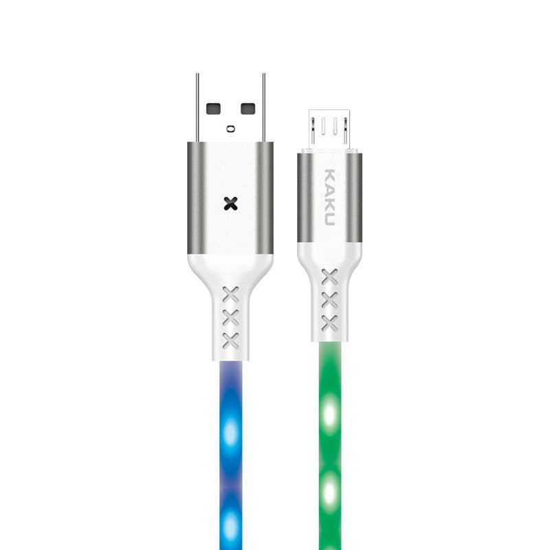 KAKU micro usb svetielkujúci kábel ovládaný zvukom 3,1A 1m, ksc 114