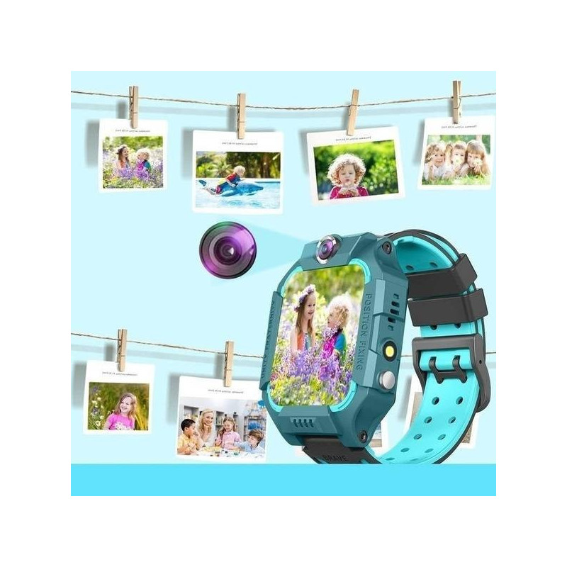 Detské smart hodinky, gps tracker, green purple