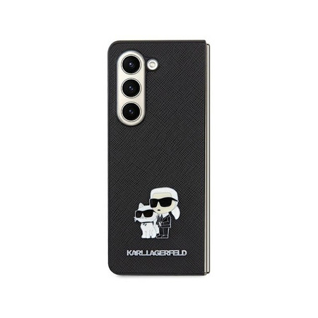 Original Pouch KARL LAGERFELD hardcase Saffiano Karl&amp;Choupette Pin KLHCSA35SAKCNPK for Samsung Galaxy A35 black