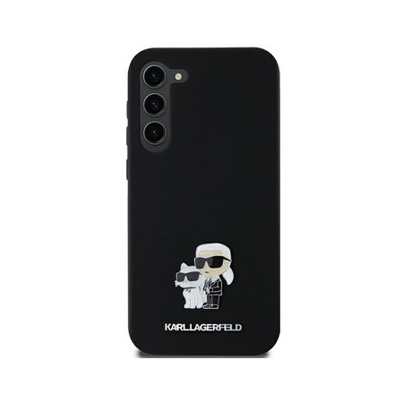 Original Pouch KARL LAGERFELD hardcase Silicone Karl&amp;Choupette Metal Pin KLHCSA35SMHKCNPK for Samsung Galaxy A35 bla