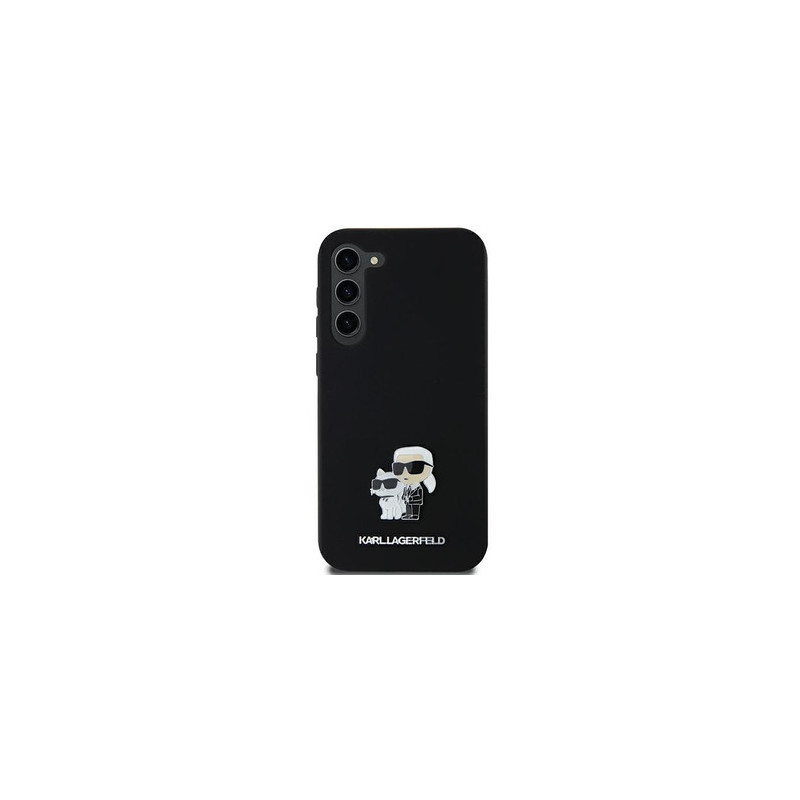 Original Pouch KARL LAGERFELD hardcase Silicone Karl&amp;Choupette Metal Pin KLHCSA35SMHKCNPK for Samsung Galaxy A35 bla