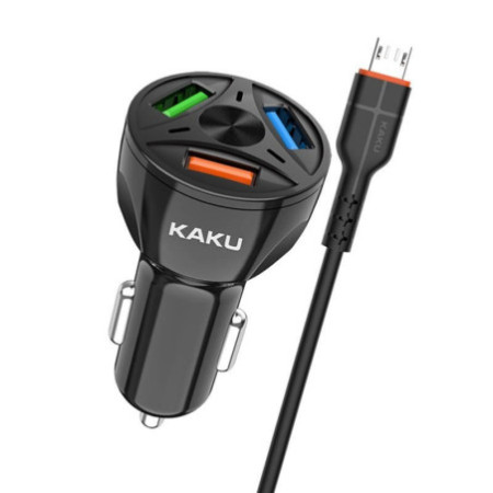 KAKU Quick Charge 3.0 autonabíjačka, 3 x usb port s Lightning káblom (KSC-493) biela farba