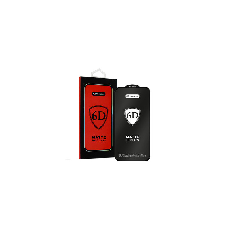 Tel Protect Full Glue 6D Matt Tempered Glass for Samsung Galaxy A05/A06/A07 Black