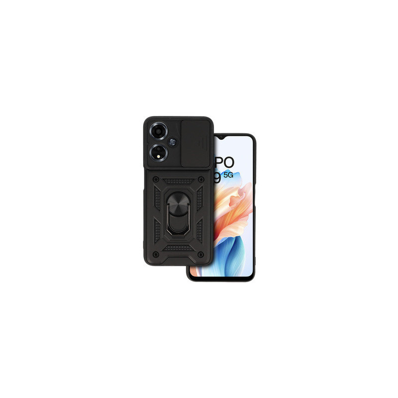 Slide Camera Armor Case for Oppo A59 Black
