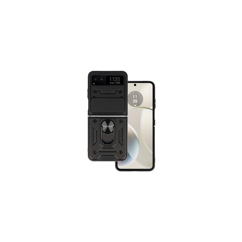 Slide Camera Armor Case for Motorola Razr 40 5G Black