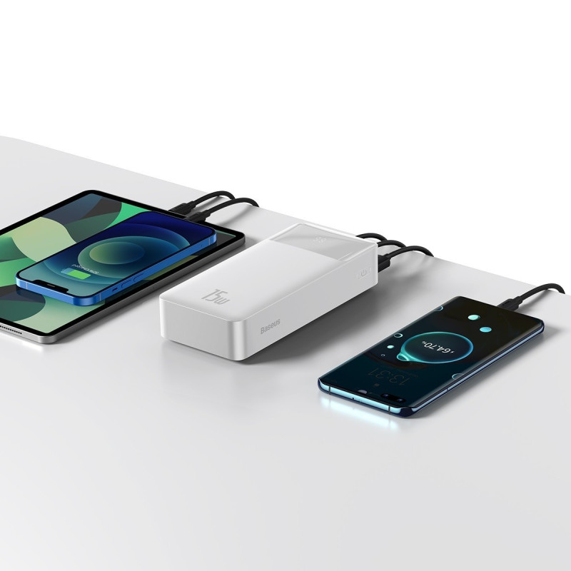 Baseus Power Banka 30000mAh - 2xUSB + Rýchle nabíjanie Type C - PD 3.0 QC 3.0 15W (PPDML-K02) biela