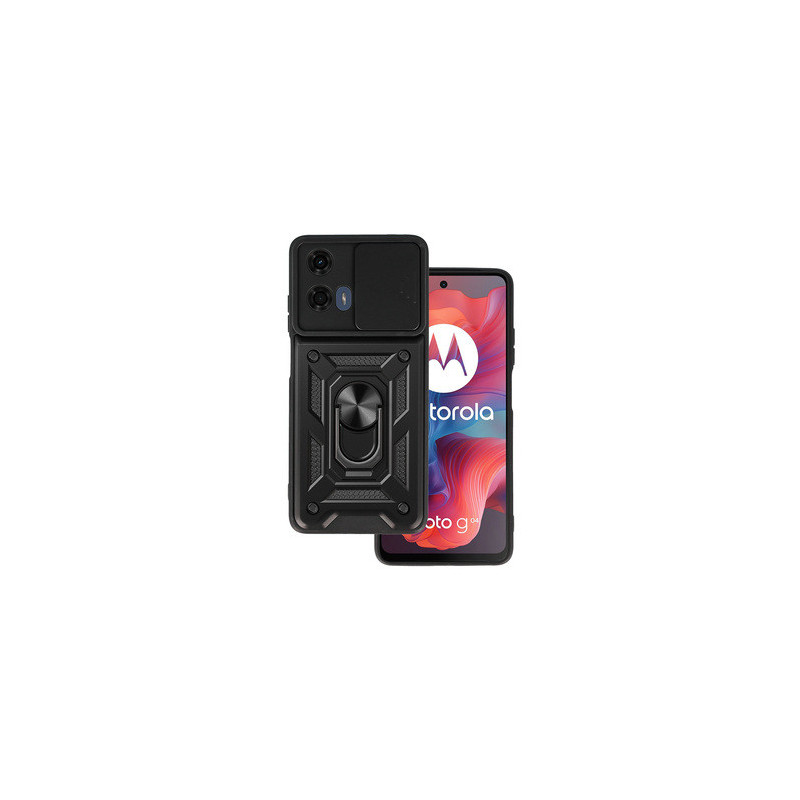 Slide Camera Armor Case for Motorola Moto G04 Black