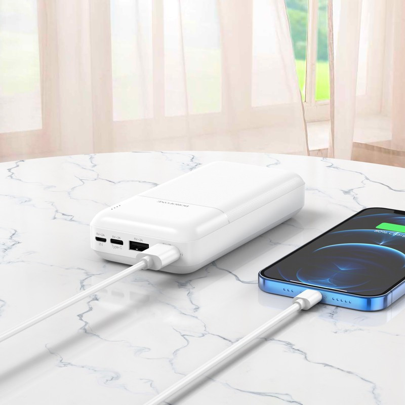 Borofone Power Banka 20000mAh BJ16A Cube - 2xUSB - biela