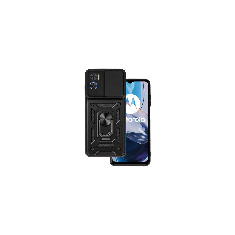 Slide Camera Armor Case for Motorola Moto E22/E22i Black