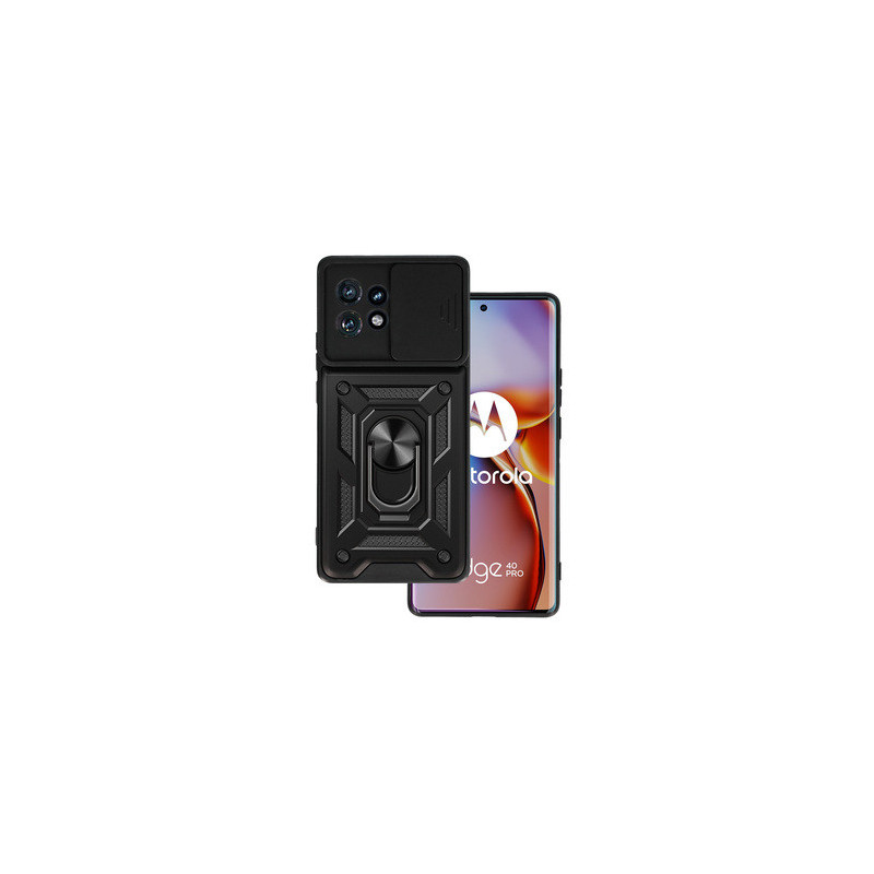 Slide Camera Armor Case for Motorola Edge 40 Pro 5G Black