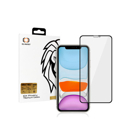 Tempered glass Tel Protect 10X Privacy Titanium for Iphone 11/XR