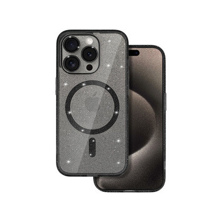Glitter Magsafe Case for Iphone 12 black clear