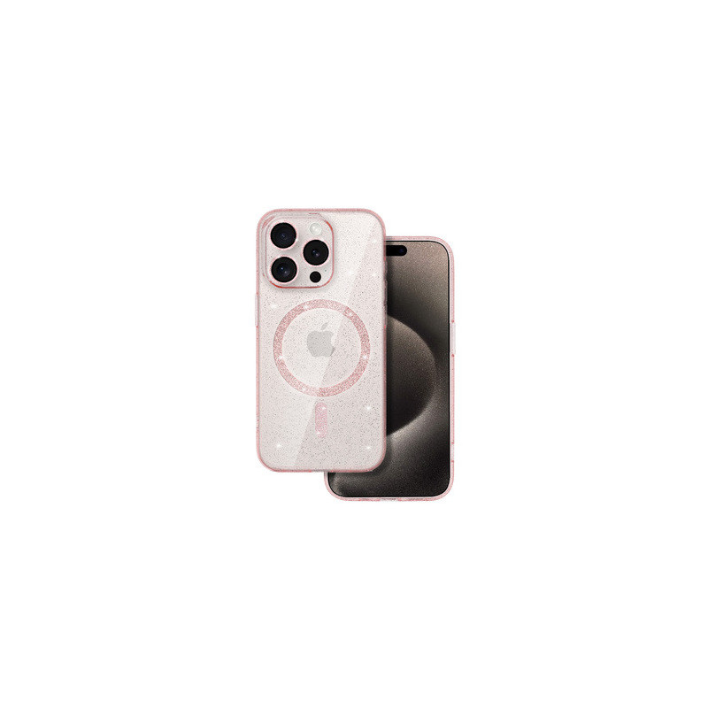 Glitter Magsafe Case for Iphone 12 pink clear