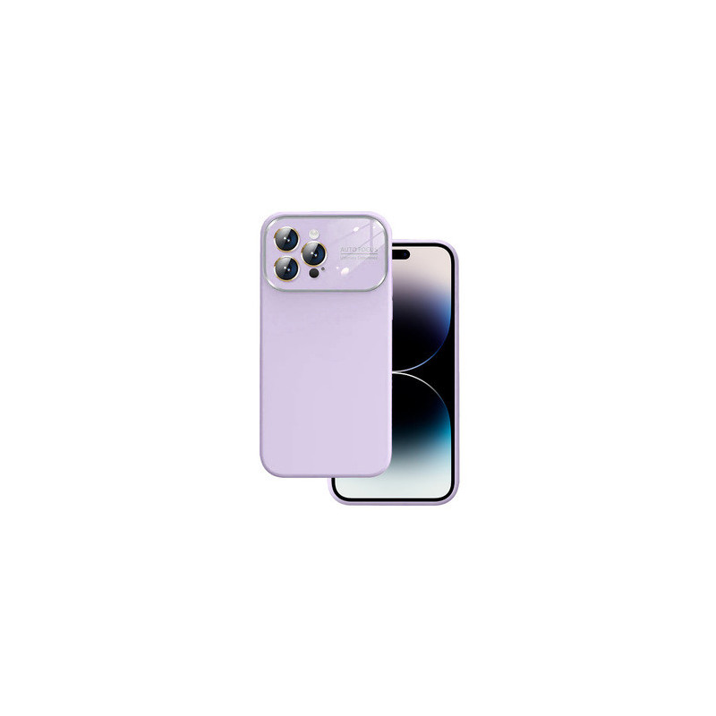 Soft Silicone Lens Case for Iphone 12 light purple
