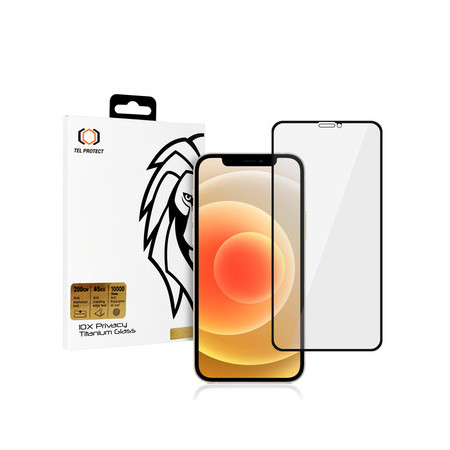 Tempered glass Tel Protect 10X Privacy Titanium for Iphone 12/12 Pro