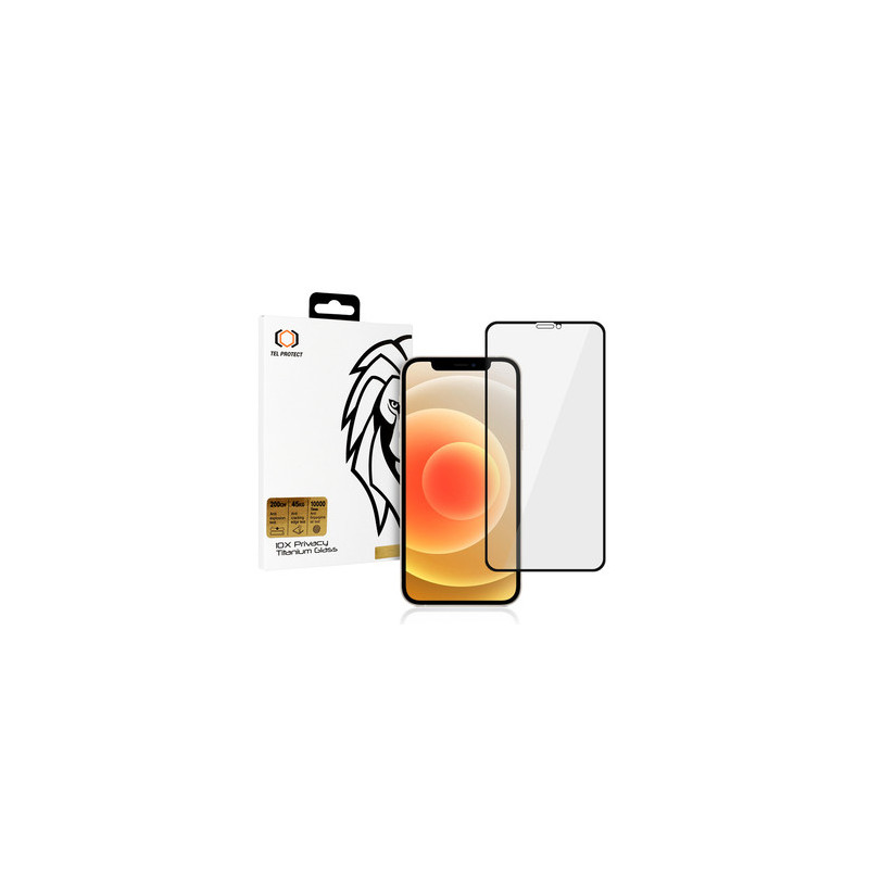 Tempered glass Tel Protect 10X Privacy Titanium for Iphone 12/12 Pro