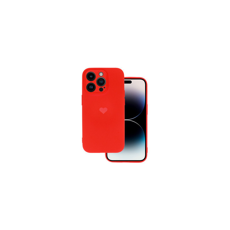 Vennus Silicone Heart Case for Iphone 12 Pro design 1 red