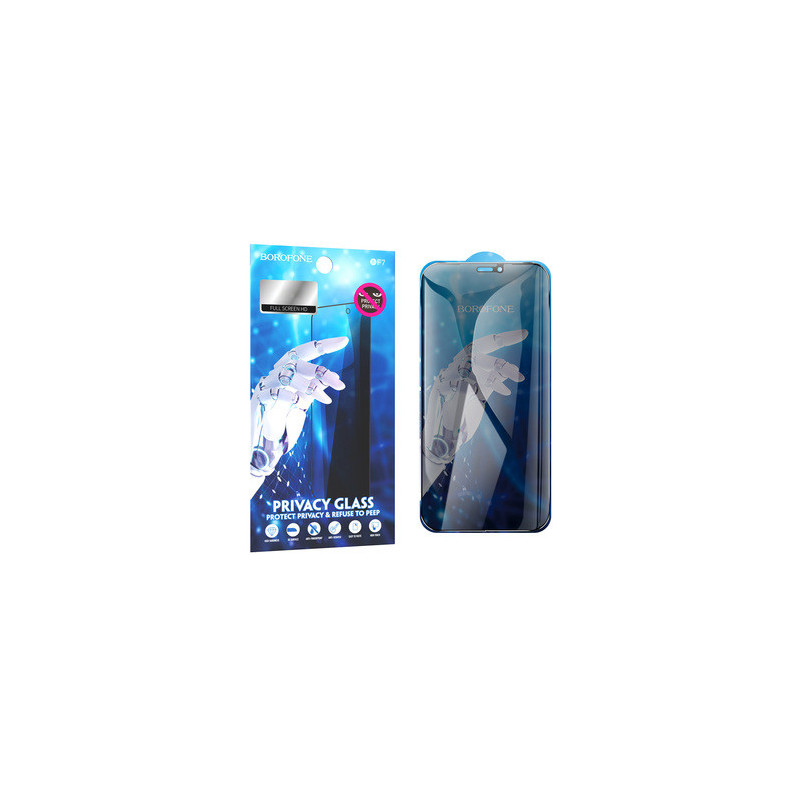 Borofone Tempered glass BF7 Diamond Armor Full Screen Anti-spy for Iphone 12 Pro Max - 10 pieces