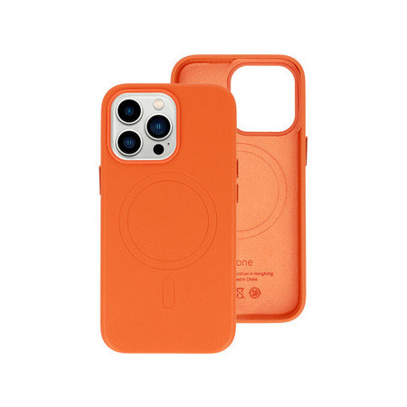 MagSafe Leather Case Iphone 13 Pro Orange