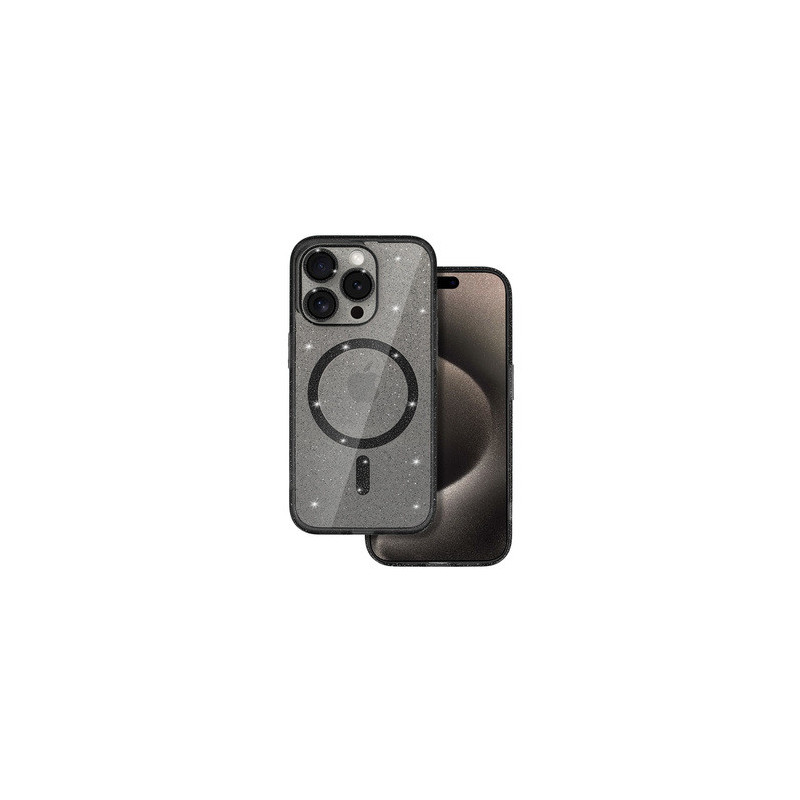Glitter Magsafe Case for Iphone 13 Pro Max black clear