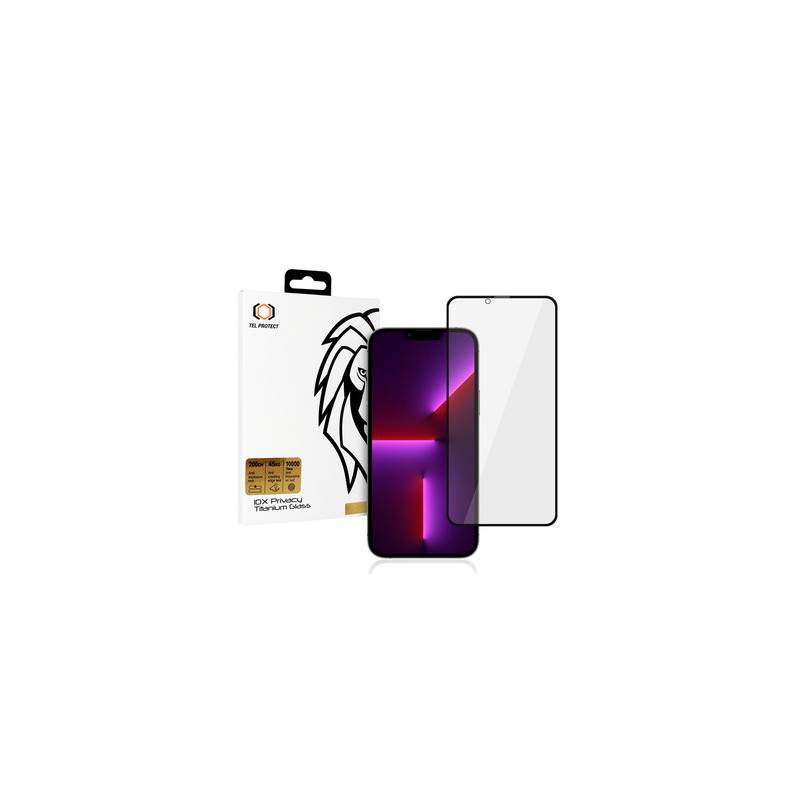 Tempered glass Tel Protect 10X Privacy Titanium for Iphone 13 Pro Max