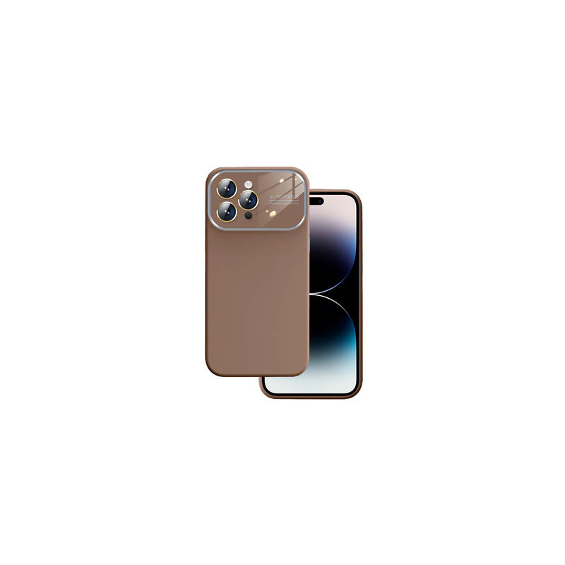 Soft Silicone Lens Case for Iphone 13 Pro Max brown