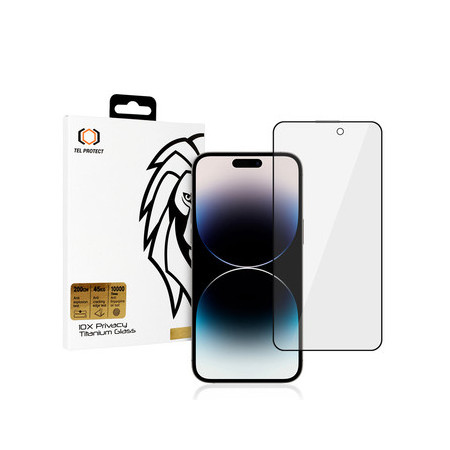 Tempered glass Tel Protect 10X Privacy Titanium for Iphone 14 Pro Max