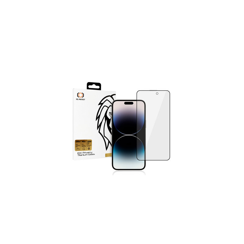 Tempered glass Tel Protect 10X Privacy Titanium for Iphone 14 Pro Max